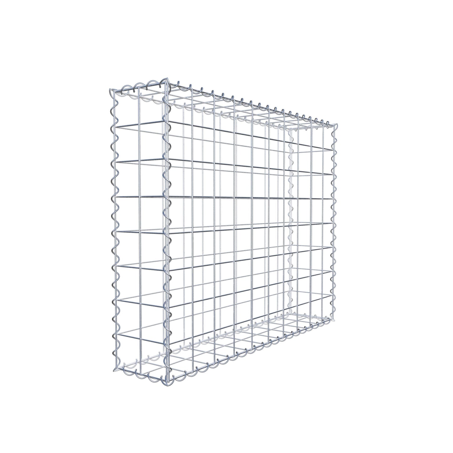 Schanskorf 100 cm x 80 cm x 20 cm (L x H x D), maaswijdte 10 cm x 10 cm, spiraalvormig