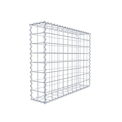 Schanskorf 100 cm x 80 cm x 20 cm (L x H x D), maaswijdte 10 cm x 10 cm, spiraalvormig