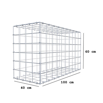 Gabbione 100 cm x 60 cm x 40 cm (L x H x P), maglia 10 x 10 cm, anello a spirale