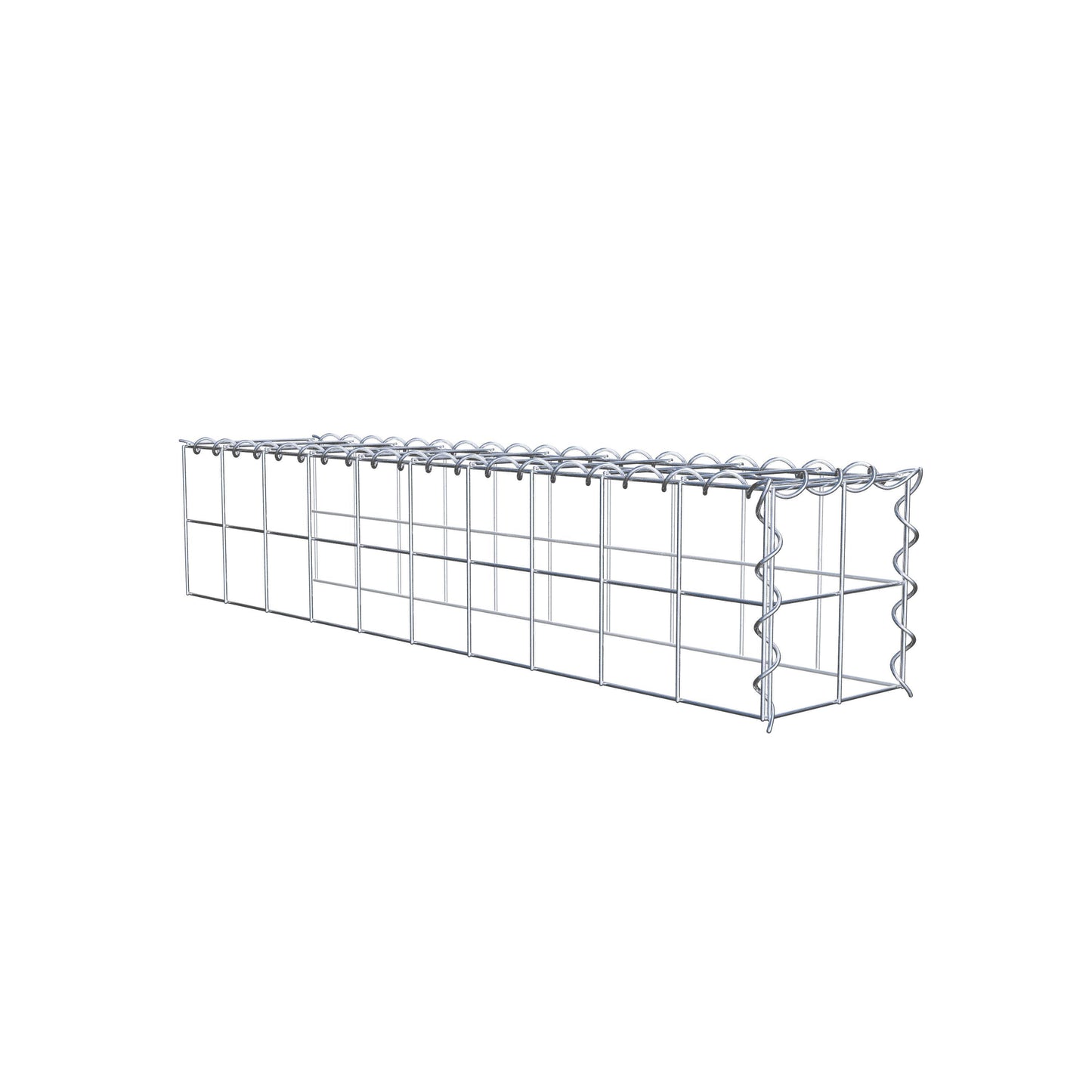 Gabion rapporté type 4 100 cm x 20 cm x 20 cm (L x H x P), maille 10 cm x 10 cm, spirale