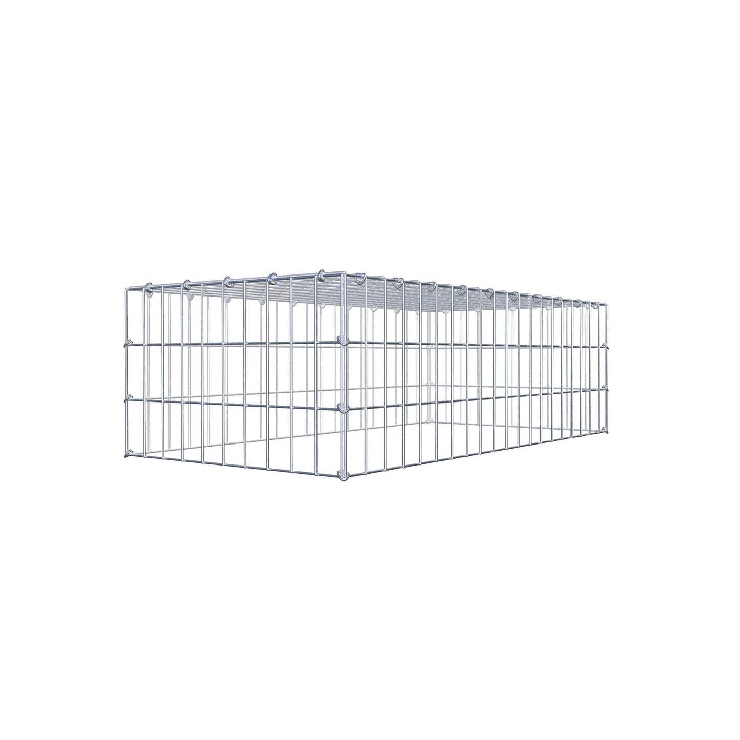 Type 3 oplegkorf 100 cm x 30 cm x 50 cm (L x H x D), maaswijdte 5 cm x 10 cm, C-ring