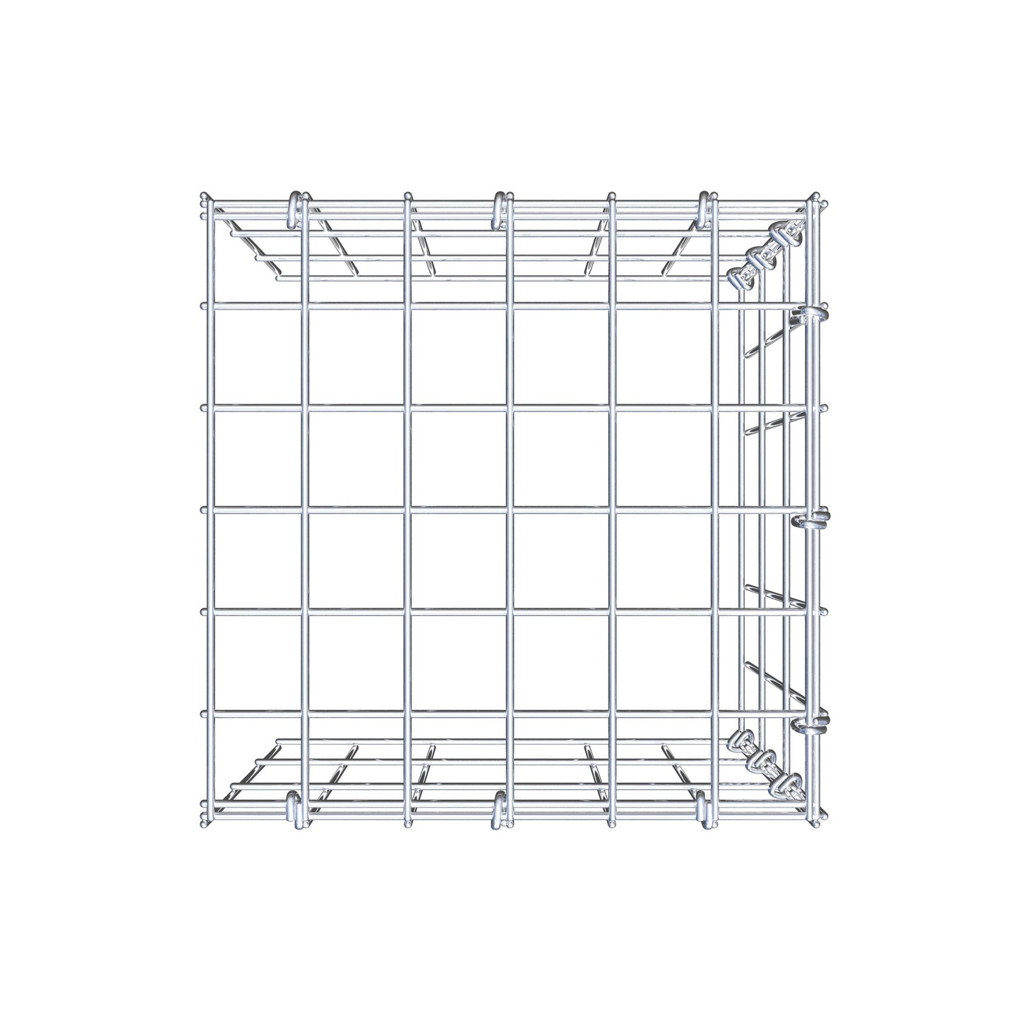 Monteret gabion type 4 30 cm x 30 cm x 30 cm (L x H x D), maskestørrelse 5 cm x 10 cm, C-ring