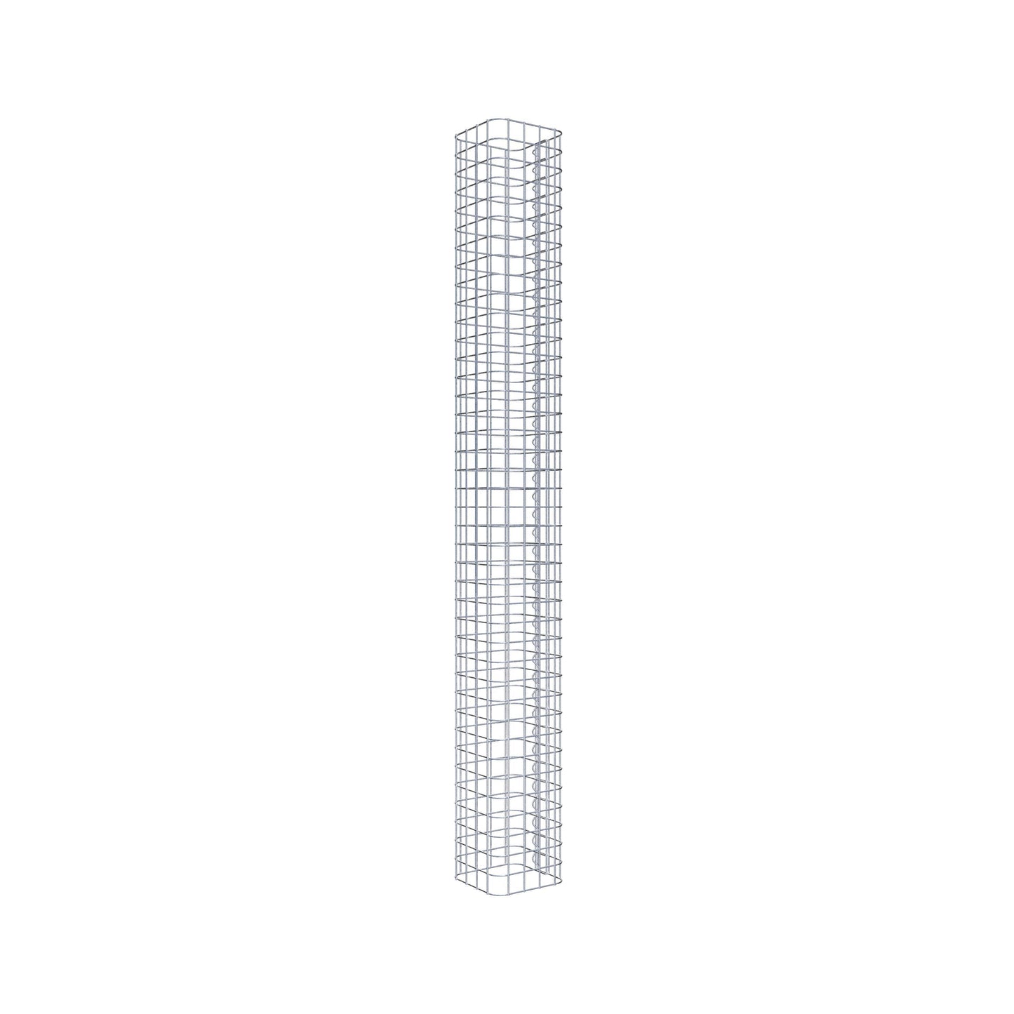Rektangulär varmförzinkad gabionpelare, 22 cm x 22 cm, 200 cm hög, MW 5 cm x 5 cm