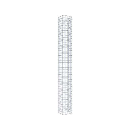 Rektangulär varmförzinkad gabionpelare, 22 cm x 22 cm, 200 cm hög, MW 5 cm x 5 cm