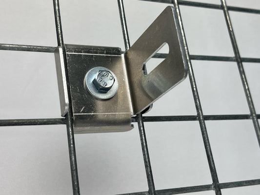 Sæt med 2 KLEMME med HEGNHOLDER 5 x 5 Gabion hegnsholder, aluminium