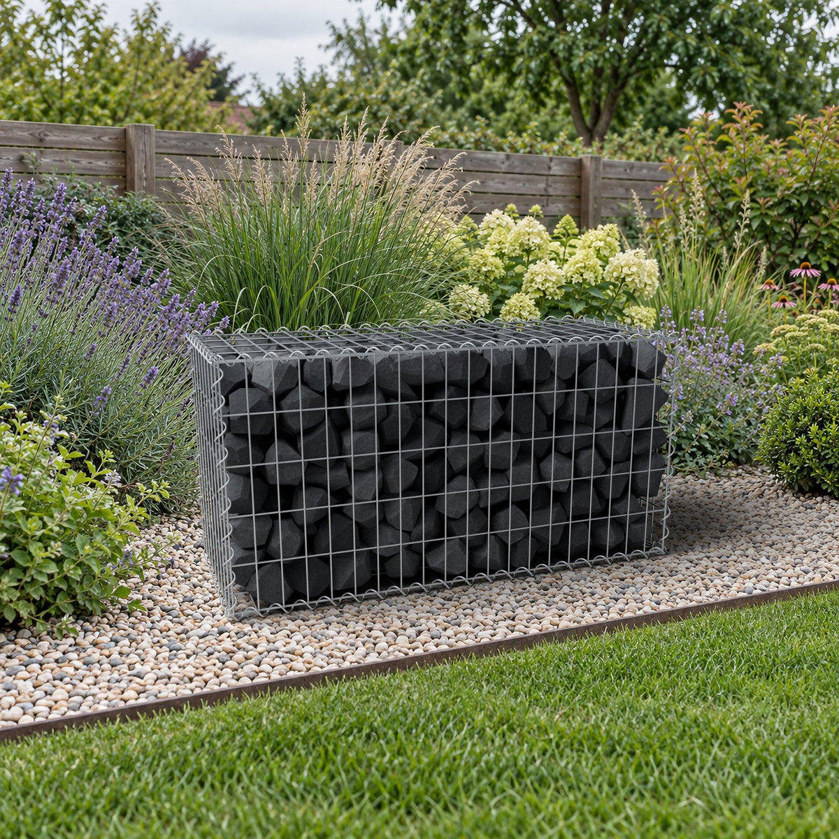 Gabion 100 cm x 50 cm x 40 cm (L x H x D), maskstorlek 5 cm x 10 cm, spiral