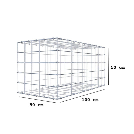 Gabbione 100 cm x 50 cm x 50 cm (L x H x P), maglia 10 x 10 cm, anello a spirale
