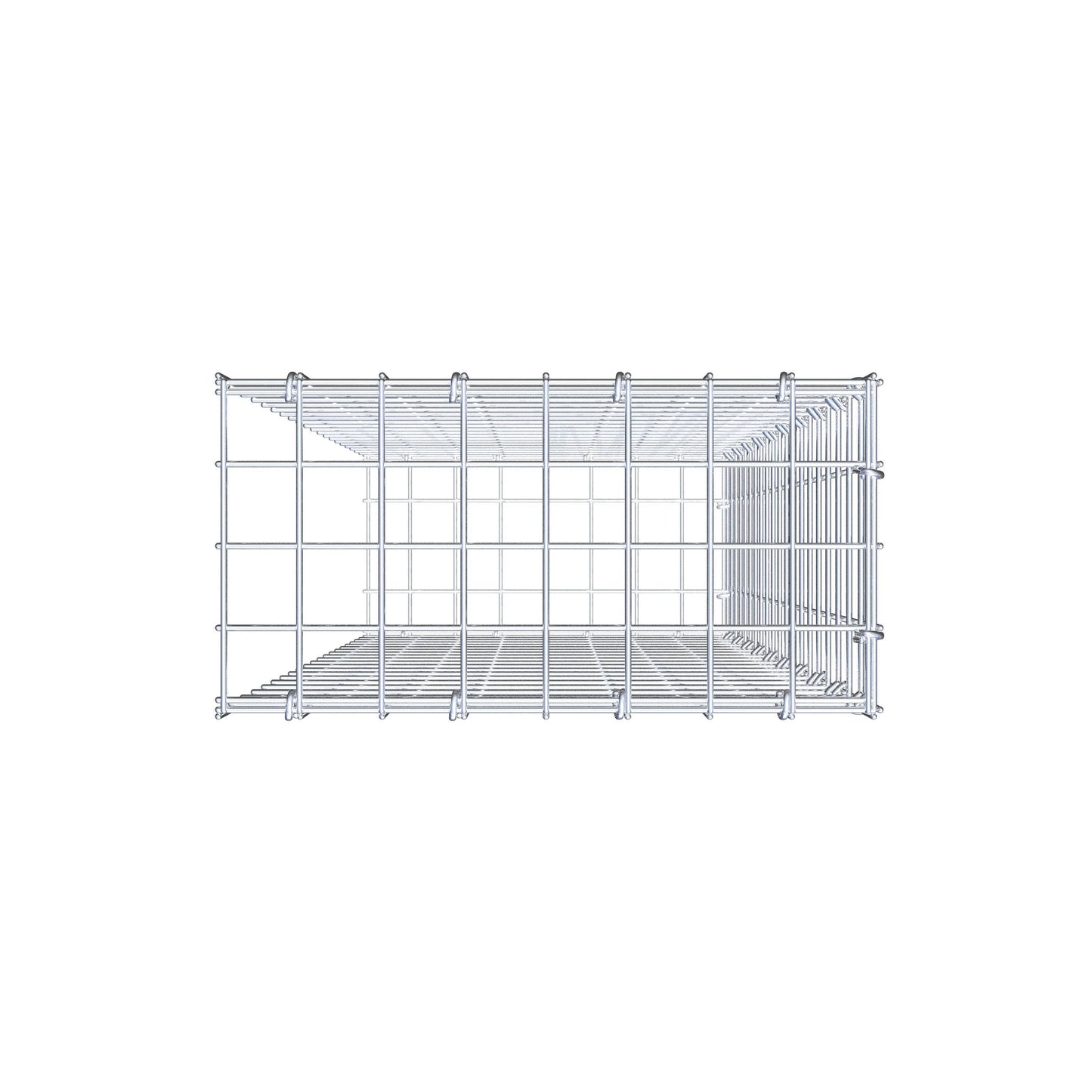 Monteret gabion type 2 100 cm x 40 cm x 20 cm (L x H x D), maskestørrelse 5 cm x 5 cm, C-ring