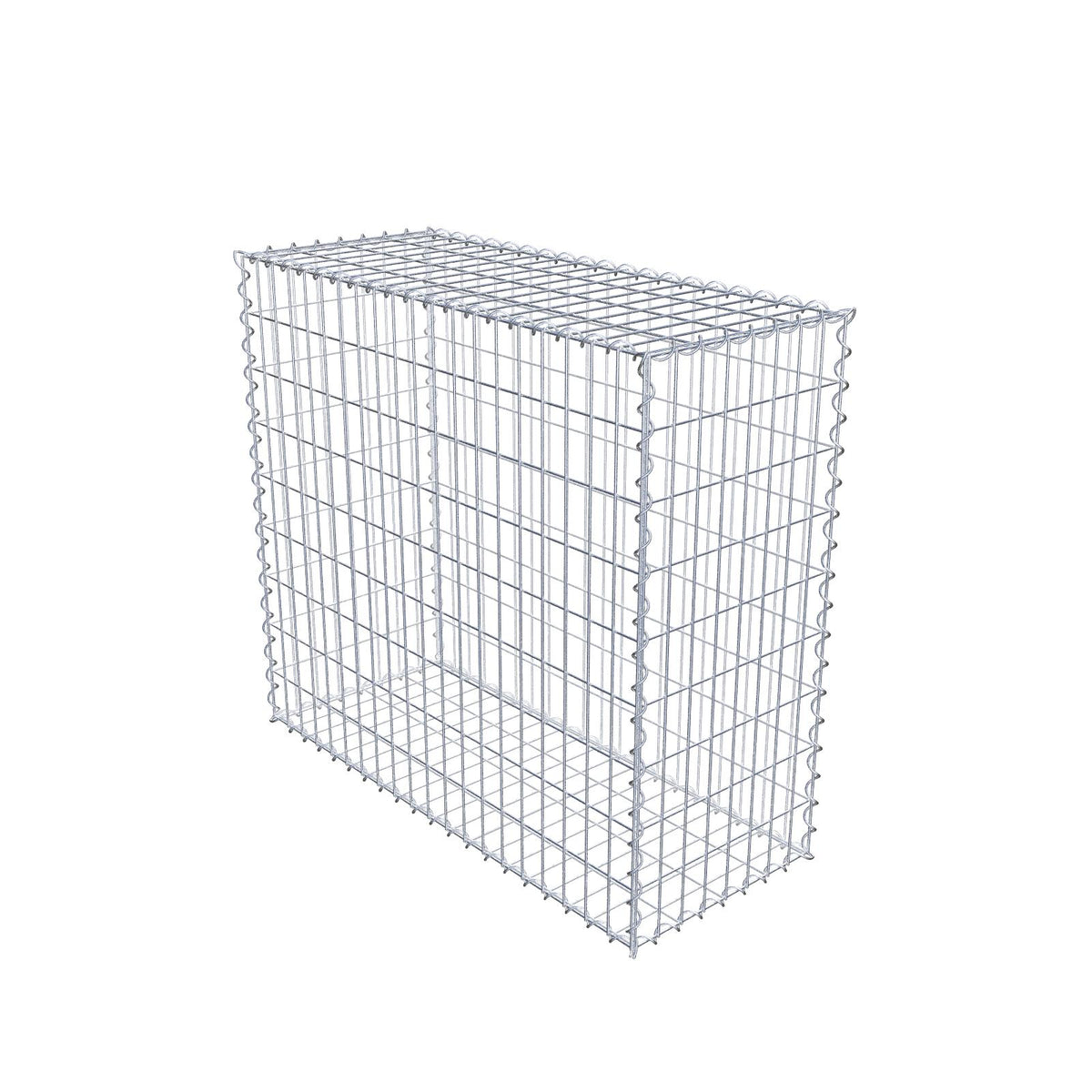Gabion 100 cm x 90 cm x 40 cm (L x H x D), maskestørrelse 5 cm x 10 cm, spiral