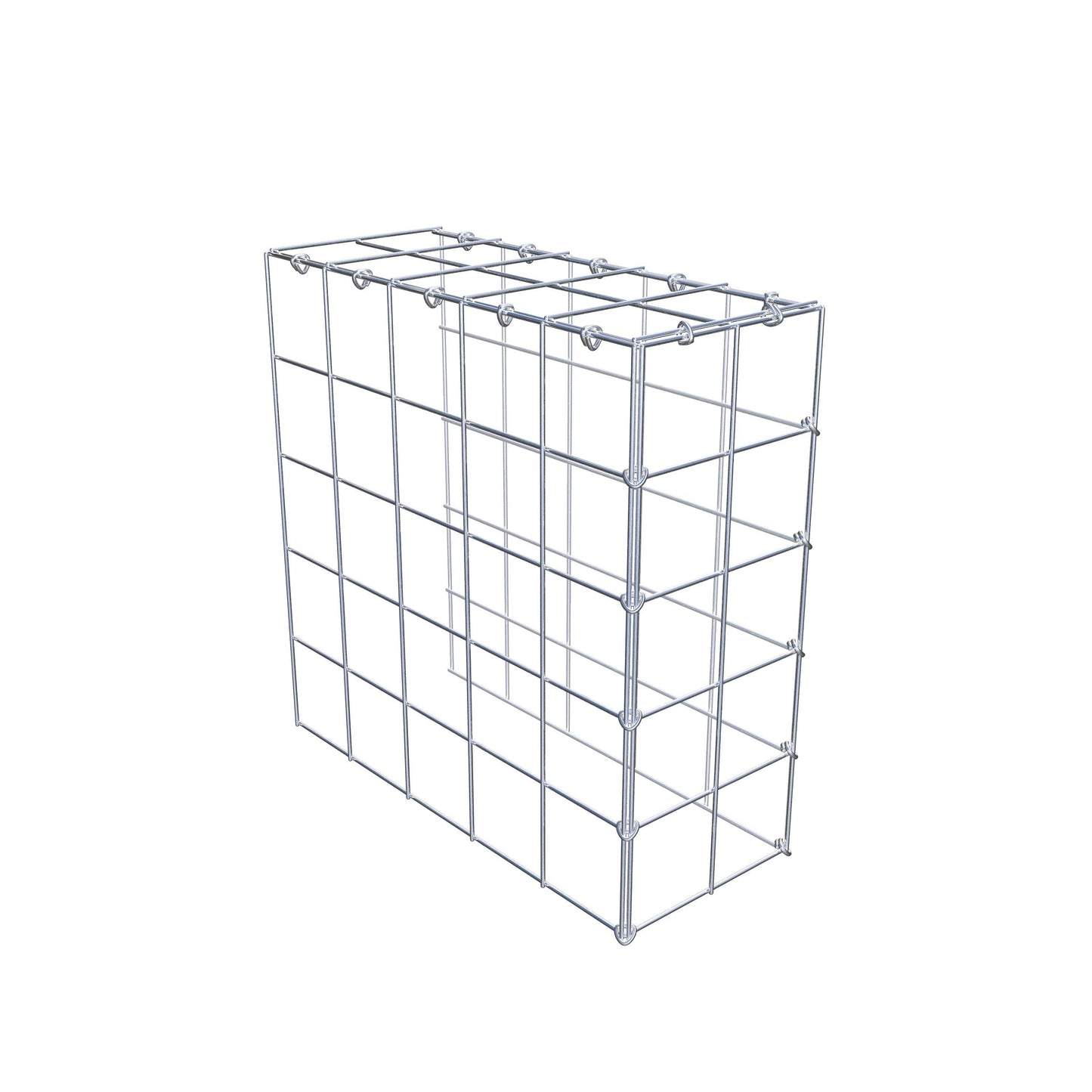 Monteret gabion type 4 50 cm x 50 cm x 20 cm (L x H x D), maskestørrelse 10 cm x 10 cm, C-ring