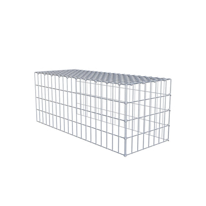 Opzetpaal type 4 100 cm x 40 cm x 40 cm (L x H x D), maaswijdte 5 cm x 10 cm, C-ring