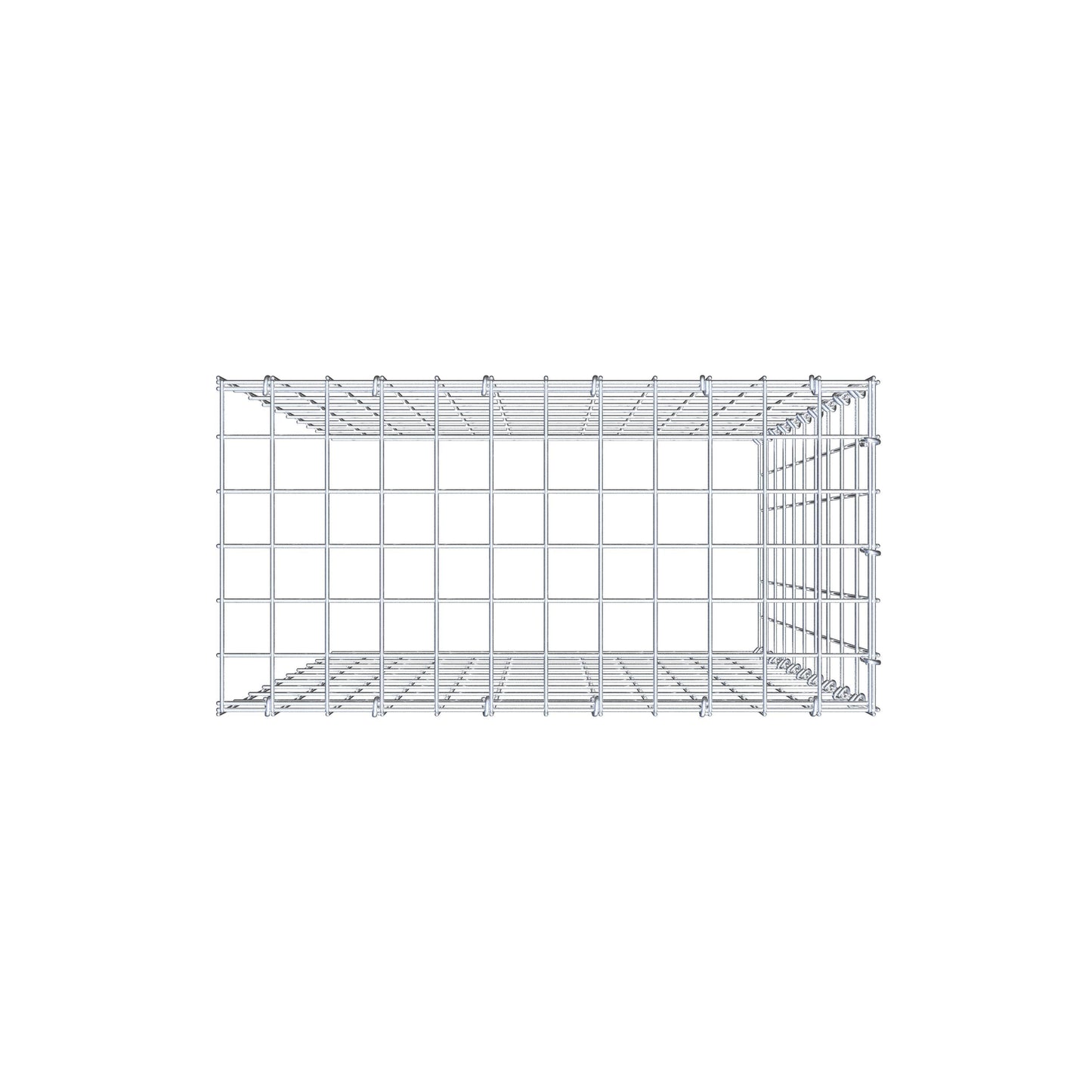 Type 4 oplegkorf 100 cm x 60 cm x 30 cm (L x H x D), maaswijdte 5 cm x 10 cm, C-ring