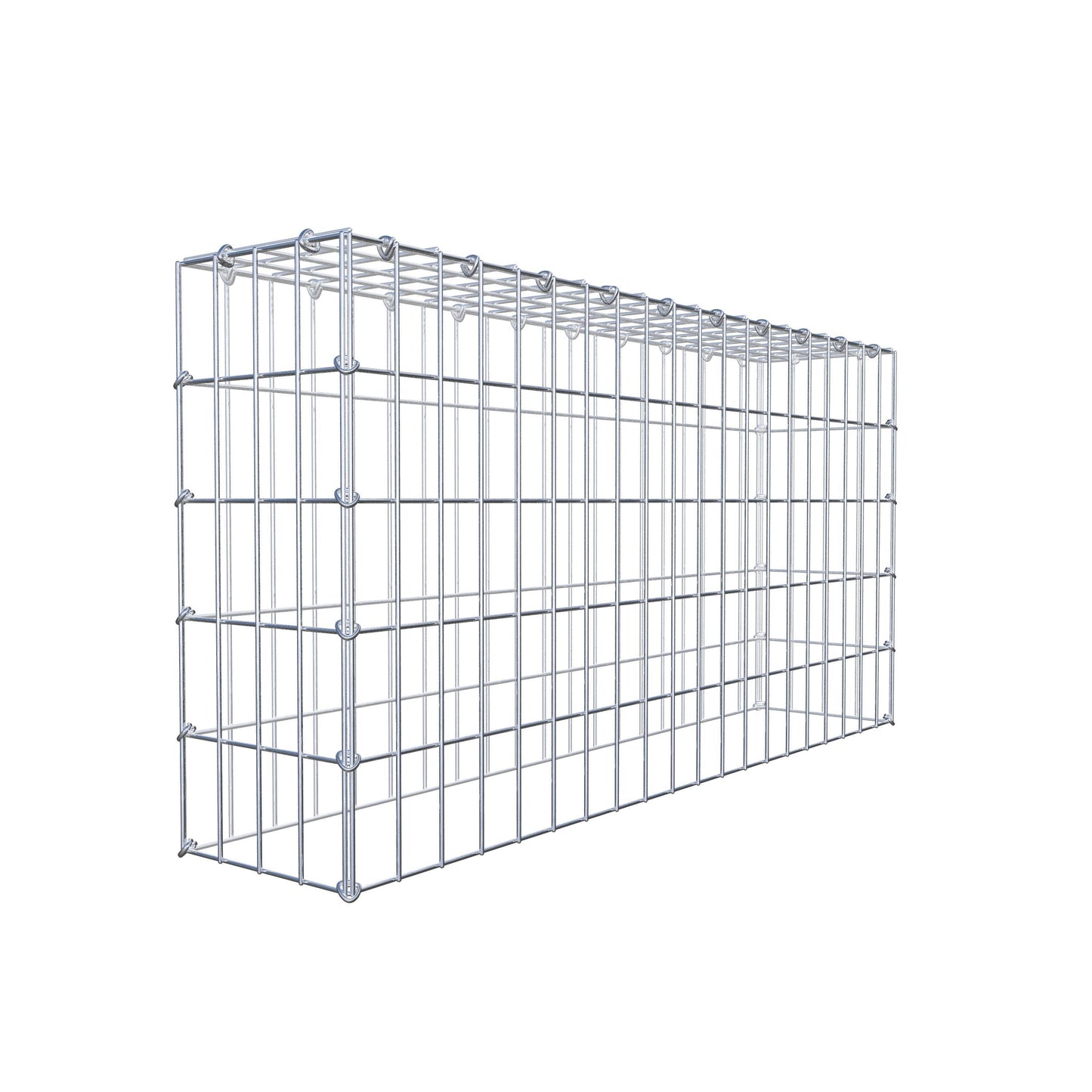 Typ 3 påbyggnadsgabion 100 cm x 50 cm x 20 cm (L x H x D), maskstorlek 5 cm x 10 cm, C-ring