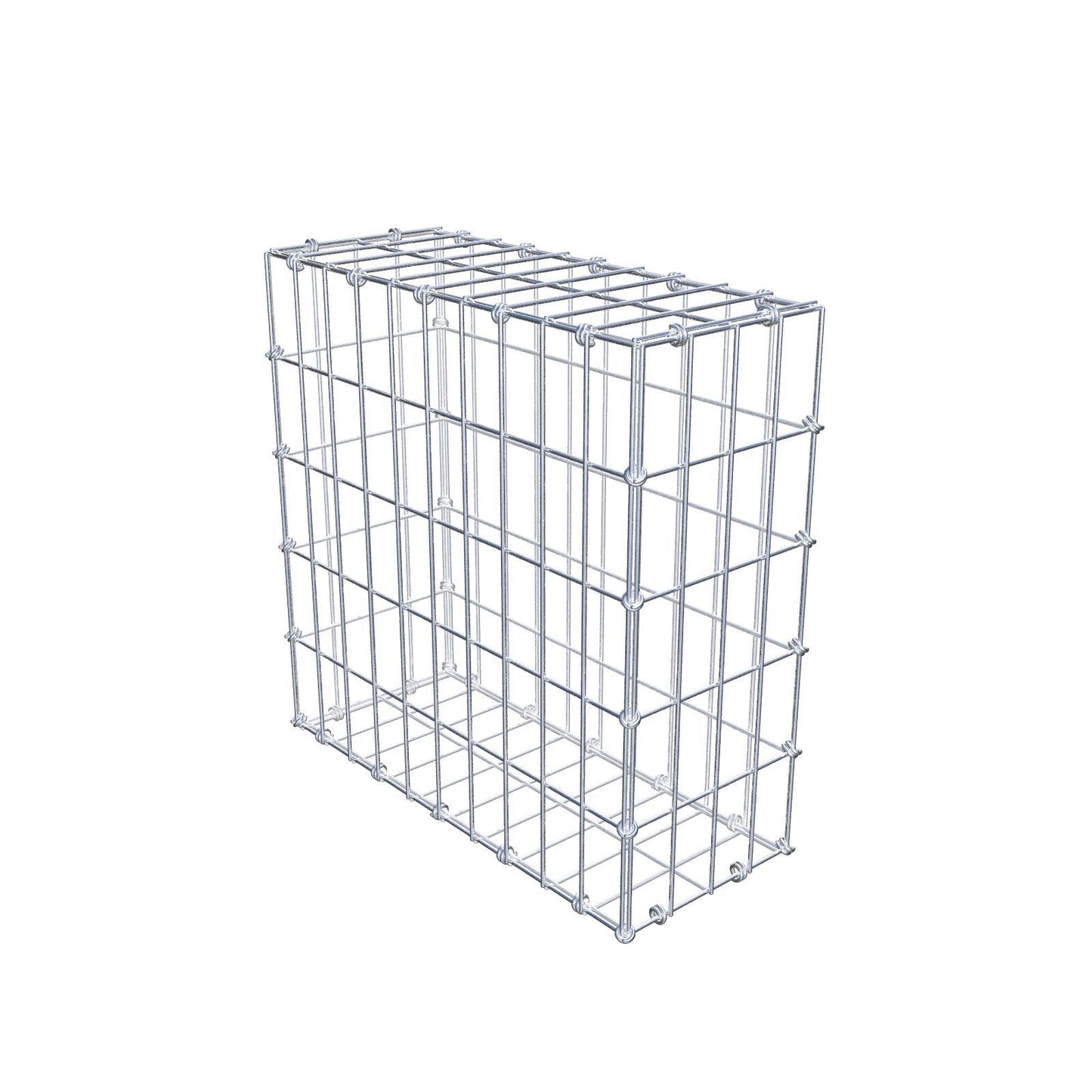 Gabion 50 cm x 50 cm x 20 cm (L x H x D), maskestørrelse 5 x 10 cm, spiralring