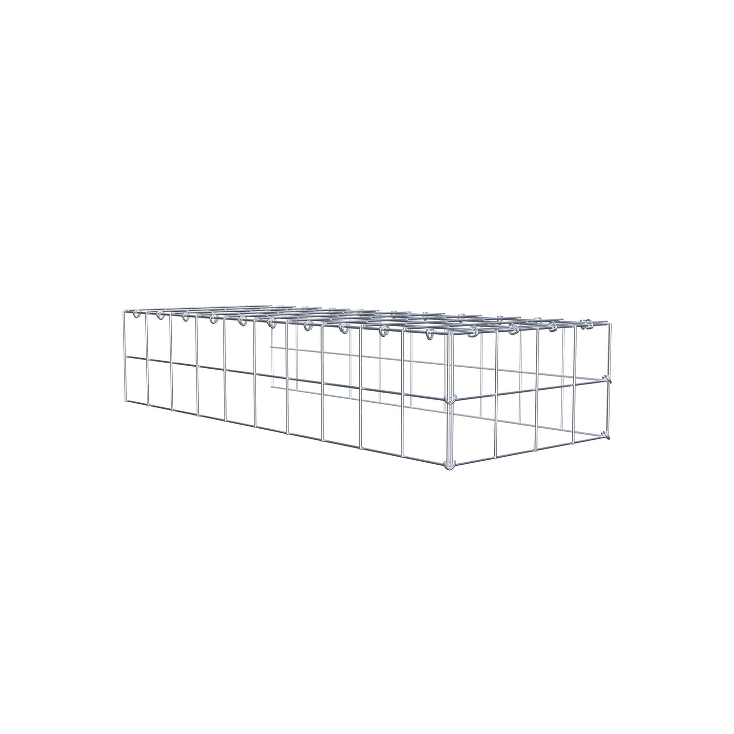 Type 4 oplegkorf 100 cm x 20 cm x 40 cm (L x H x D), maaswijdte 10 cm x 10 cm, C-ring