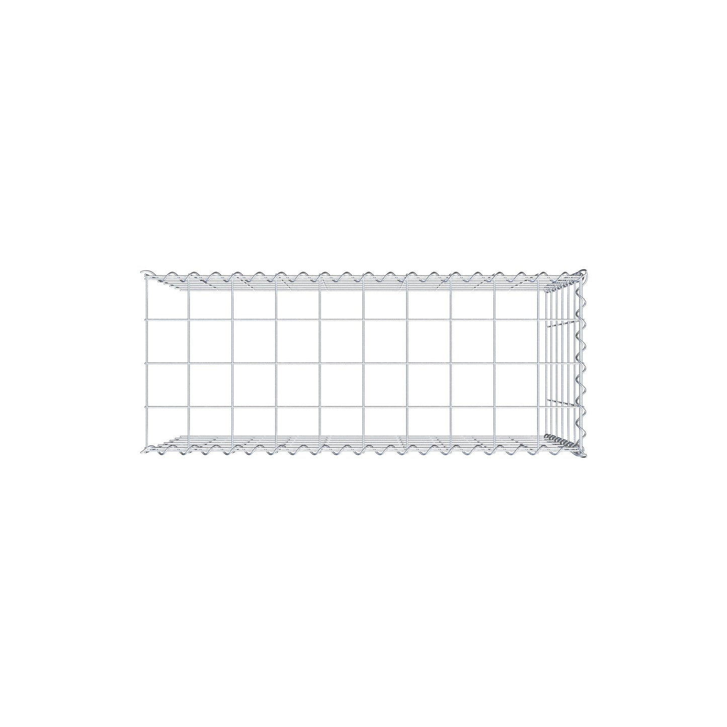 Opvokset gabion type 4 100 cm x 60 cm x 40 cm (L x H x D), maskestørrelse 10 cm x 10 cm, spiral
