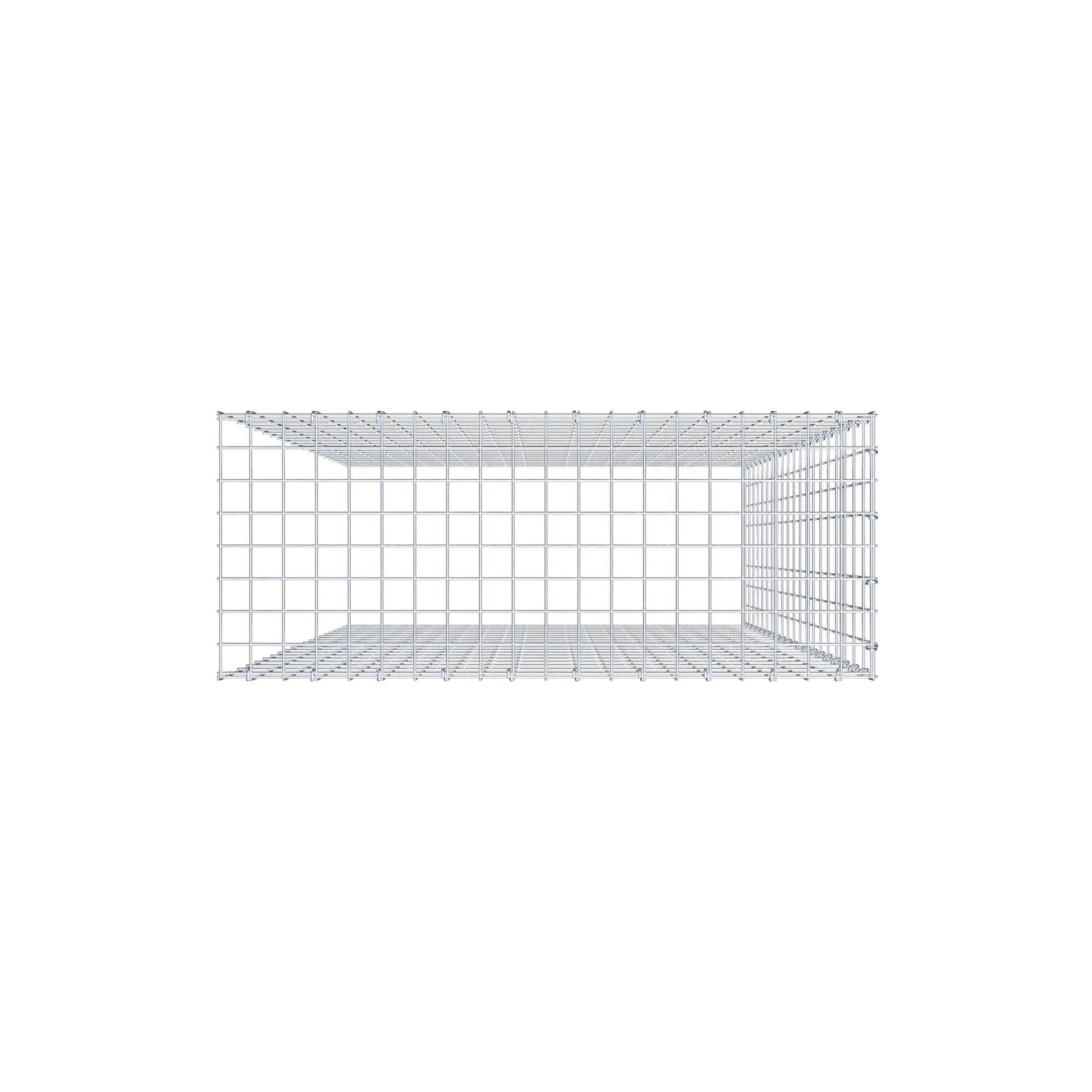 Monteret gabion type 4 200 cm x 100 cm x 40 cm (L x H x D), maskestørrelse 5 cm x 10 cm, C-ring
