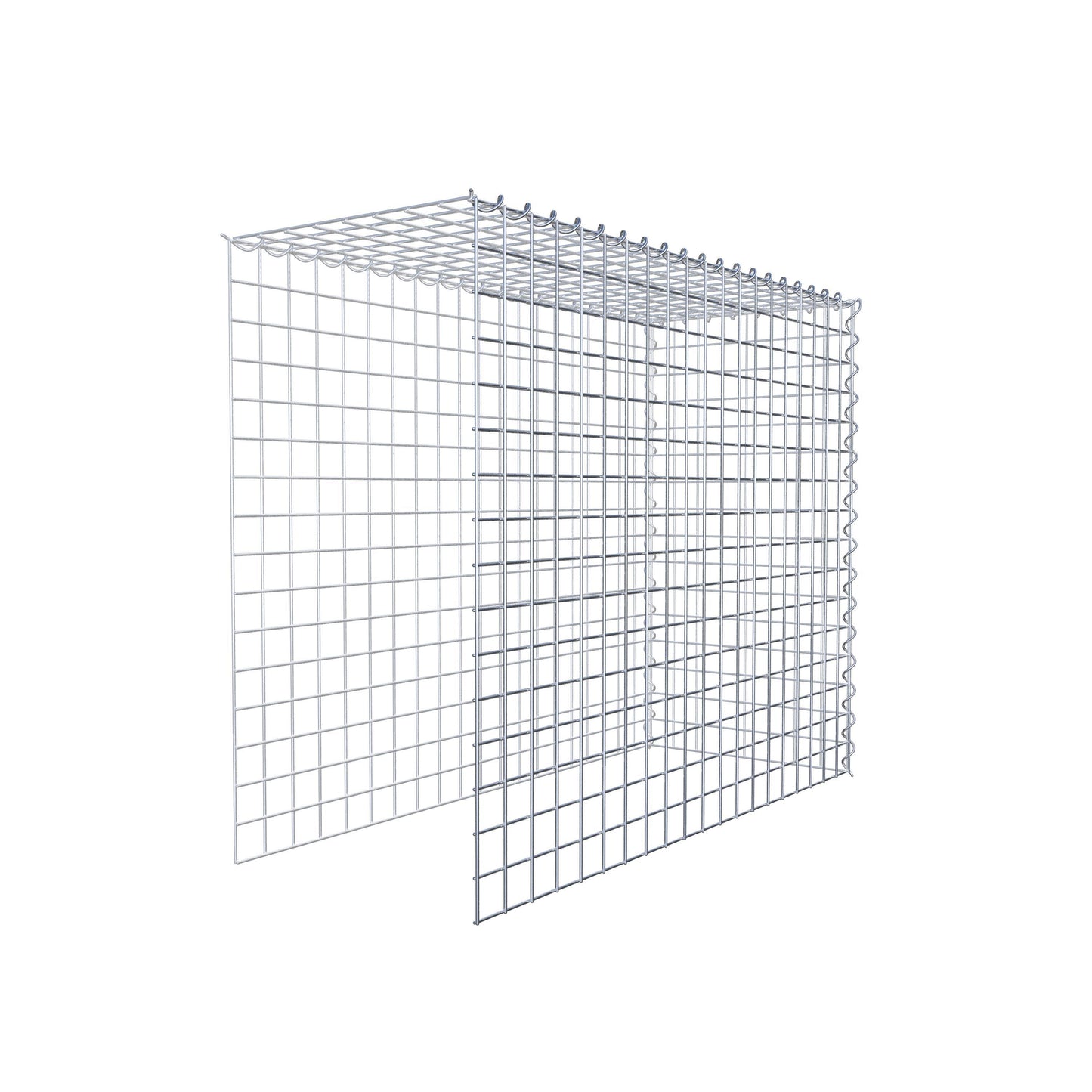 Opvokset gabion type 4 100 cm x 80 cm x 40 cm (L x H x D), maskestørrelse 5 cm x 5 cm, spiral
