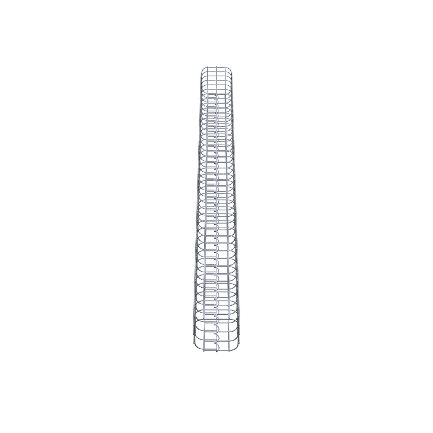 Rechthoekige thermisch verzinkte schanskorfzuil, 17 cm x 17 cm, 200 cm hoog, MW 5 cm x 5 cm