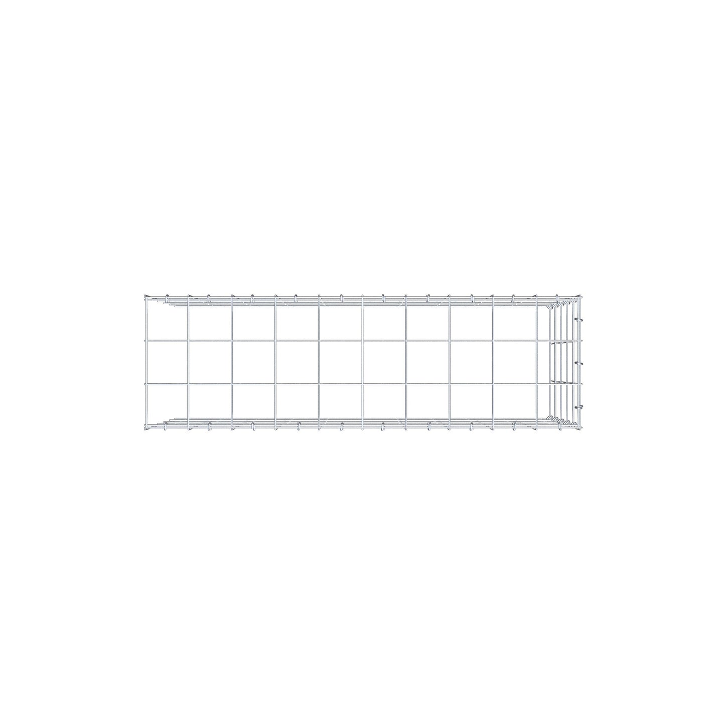 Type 4 oplegkorf 100 cm x 50 cm x 30 cm (L x H x D), maaswijdte 10 cm x 10 cm, C-ring