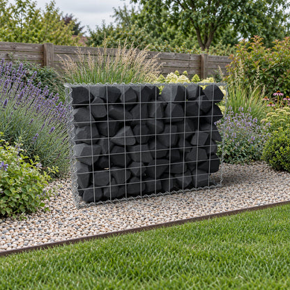 Schanskorf 100 cm x 70 cm x 20 cm (L x H x D), maaswijdte 10 cm x 10 cm, spiraalvormig