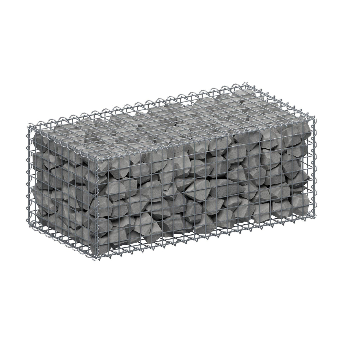 Schanskorf 100 cm x 40 cm x 50 cm (L x H x D), maaswijdte 5 cm x 5 cm, spiraalvormig
