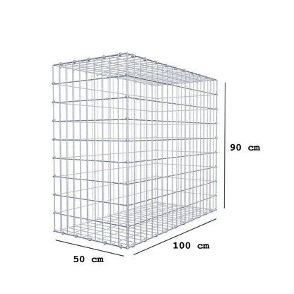 Schanskorf 100 cm x 90 cm x 50 cm (L x H x D), maaswijdte 5 x 10 cm, spiraalring