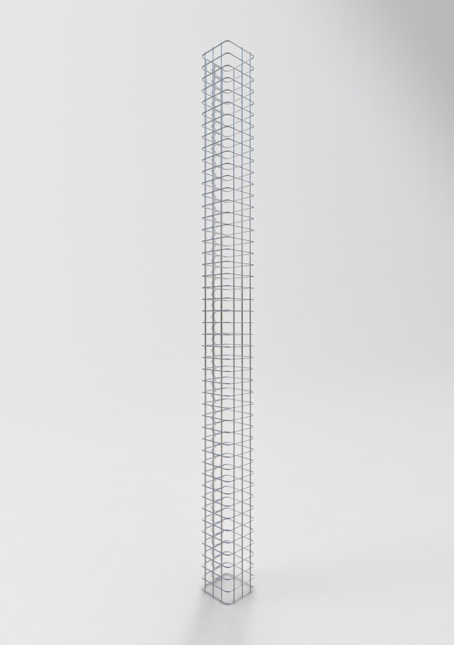 Gabionsøjle firkantet 17 cm x 17 cm, 230 cm høj, MW 5 cm x 5 cm
