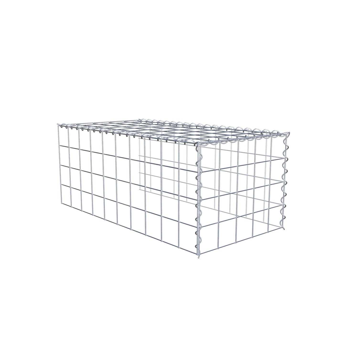 Opvokset gabion type 4 100 cm x 40 cm x 50 cm (L x H x D), maskestørrelse 10 cm x 10 cm, spiral