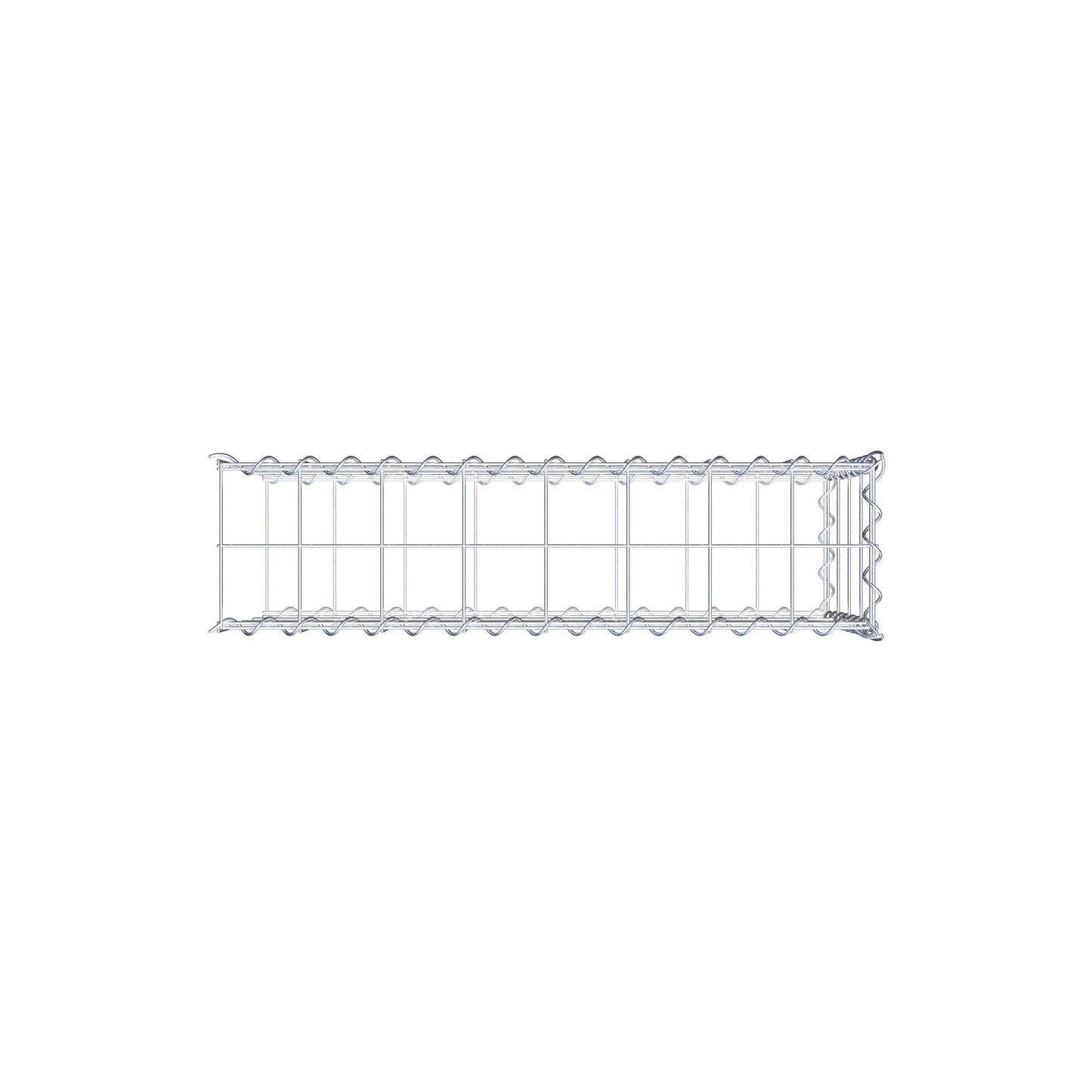 Add-on schanskorf type 2 80 cm x 40 cm x 20 cm (L x H x D), maaswijdte 10 cm x 10 cm, spiraalvormig