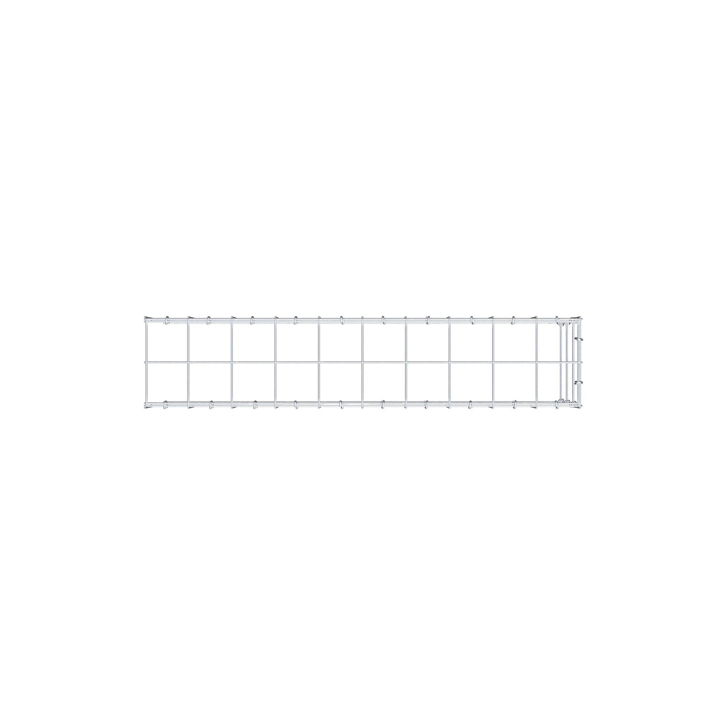 Monteret gabion type 4 100 cm x 30 cm x 20 cm (L x H x D), maskestørrelse 10 cm x 10 cm, C-ring