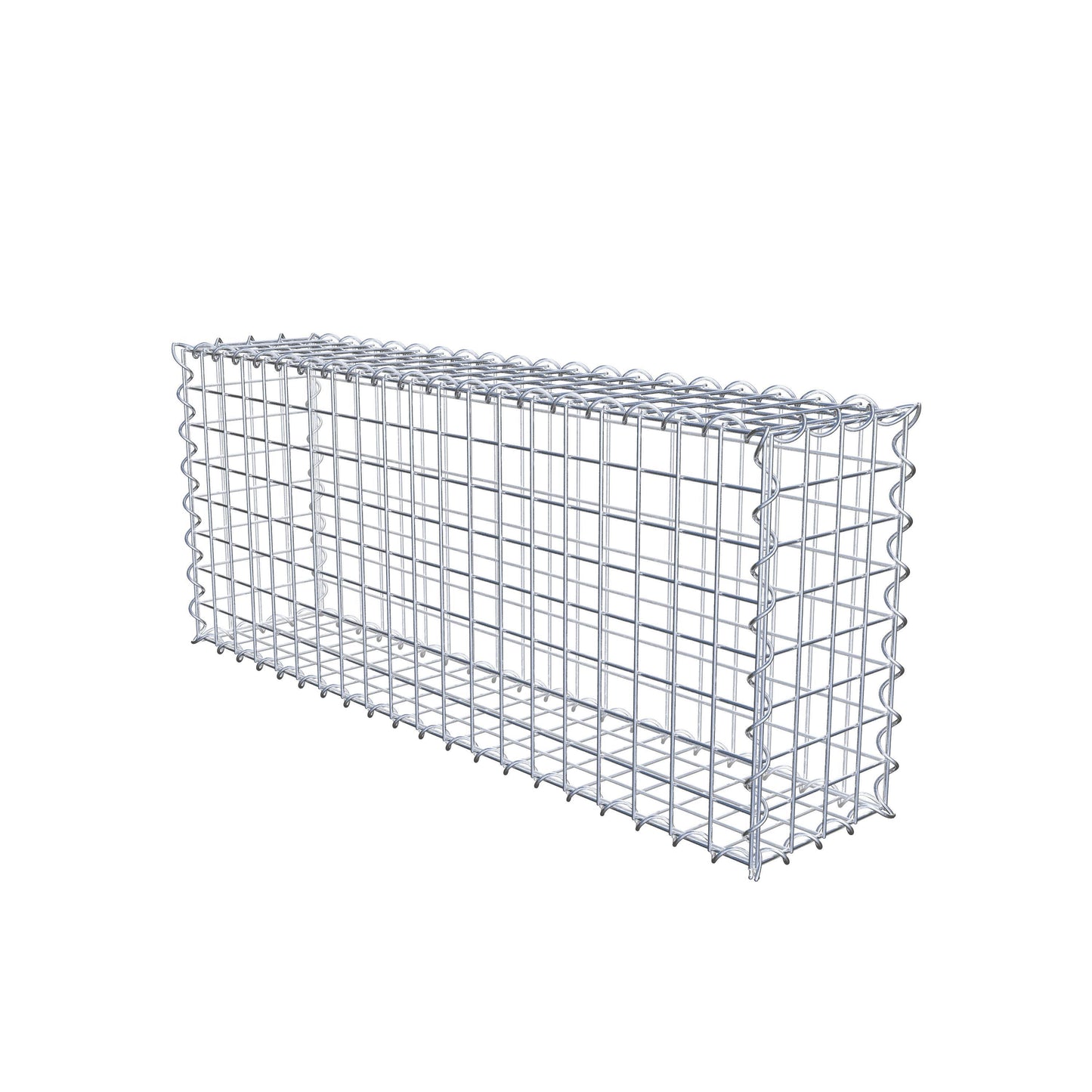 Gabião 100 cm x 40 cm x 20 cm (C x A x P), malhagem 5 cm x 5 cm, espiral