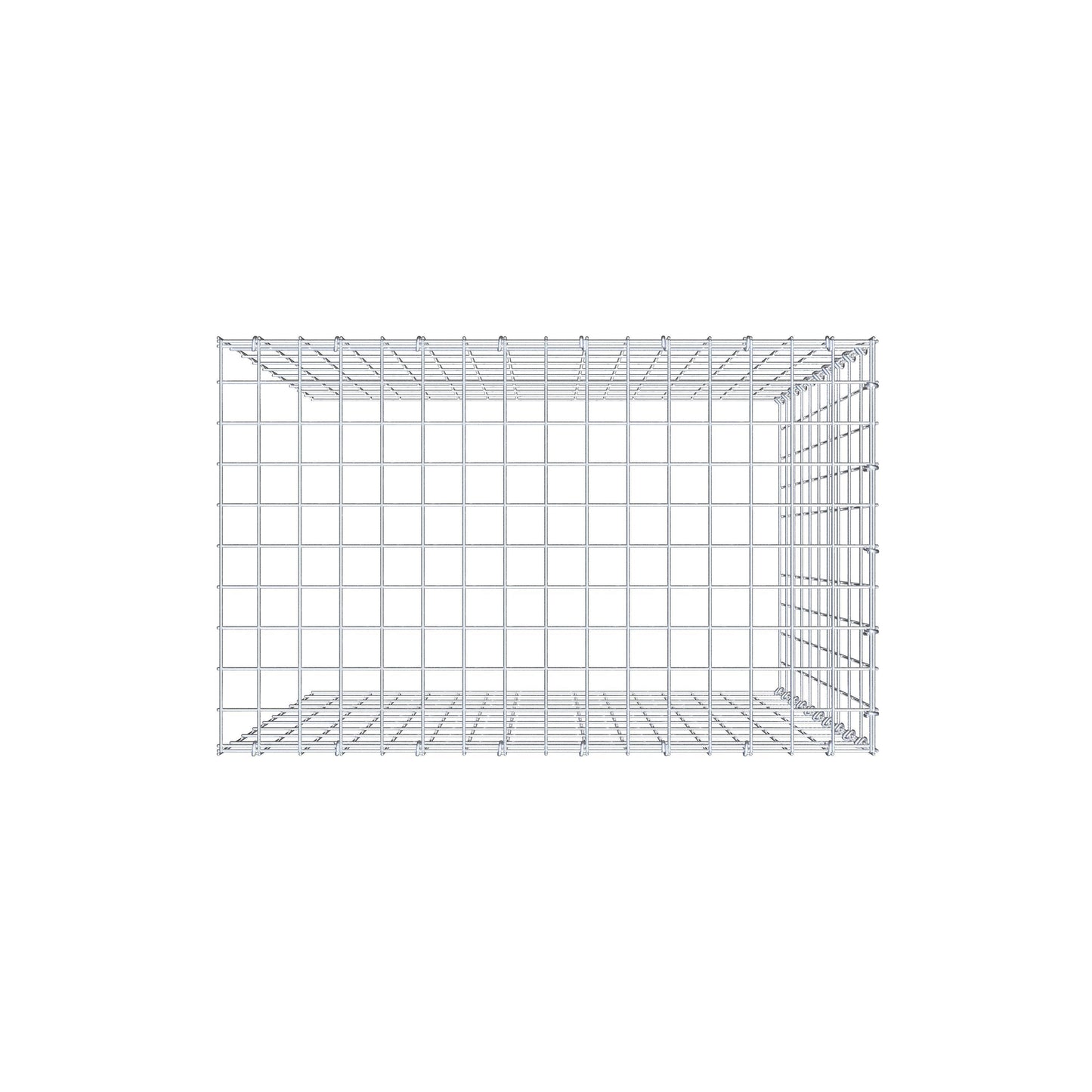 Opzetpaal type 4 100 cm x 80 cm x 50 cm (L x H x D), maaswijdte 5 cm x 10 cm, C-ring