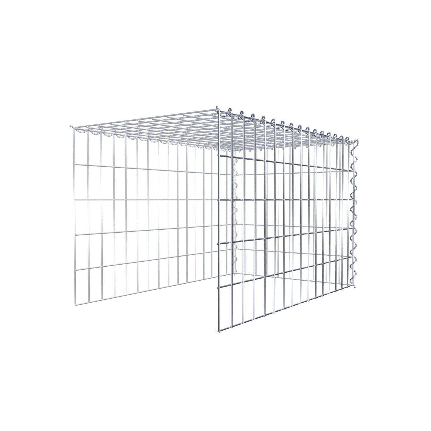 Grown-on gabion type 4 80 cm x 50 cm x 50 cm (L x H x D), mesh size 5 cm x 10 cm, spiral