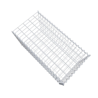 Opbouw schanskorf type 2 100 cm x 50 cm x 50 cm (L x H x D), maaswijdte 5 cm x 10 cm, spiraalvormig