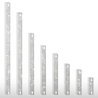 Paal 40 x 40 mm (om in beton te gieten) Lengte: 220 cm