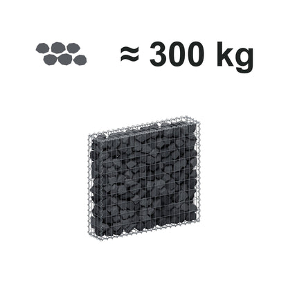 Gabion 100 cm x 90 cm x 20 cm (L x H x D), maskstorlek 5 cm x 10 cm, spiral