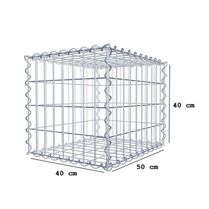 Gabbione 50 cm x 40 cm x 40 cm (L x H x P), maglia 5 cm x 10 cm, spirale