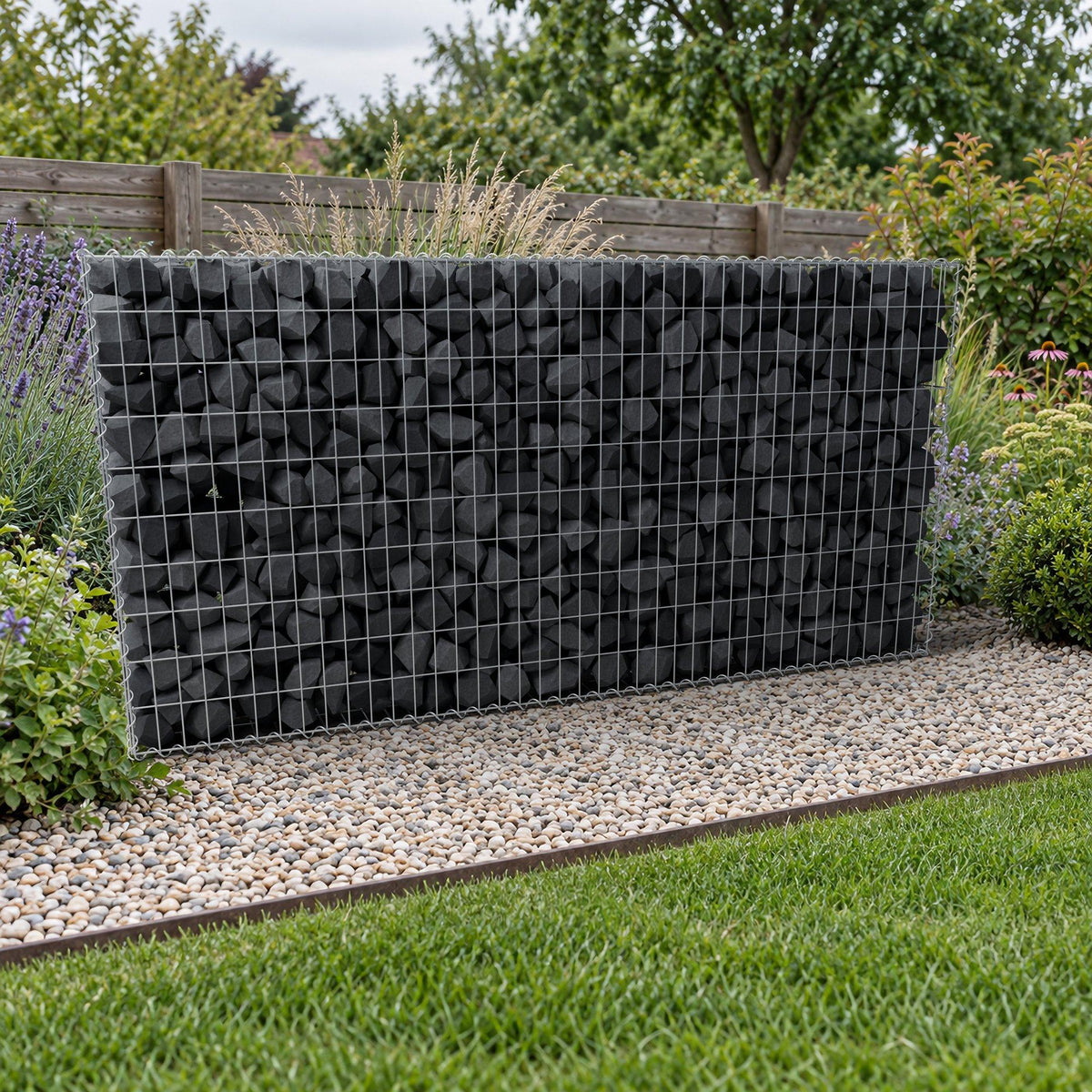 Gabione 200 cm x 100 cm x 20 cm (L x H x T), Maschenweite 5 cm x 10 cm, Spirale
