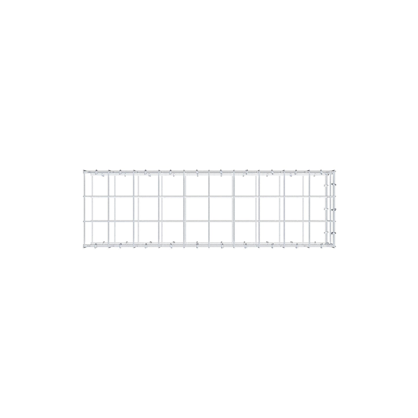 Type 2 oplegkorf 100 cm x 20 cm x 30 cm (L x H x D), maaswijdte 10 cm x 10 cm, C-ring