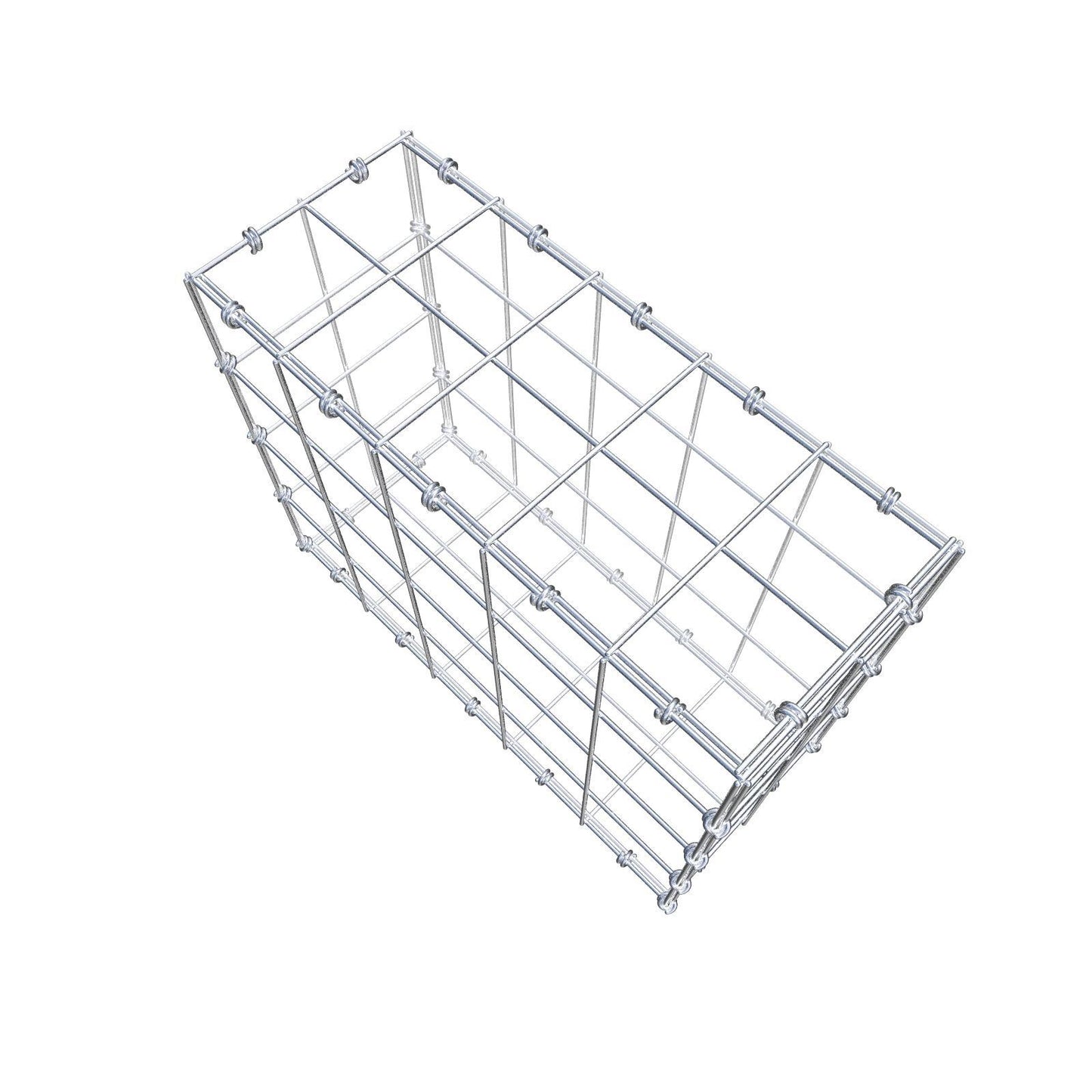 Schanskorf 50 cm x 40 cm x 20 cm (L x H x D), maaswijdte 10 x 10 cm, spiraalring