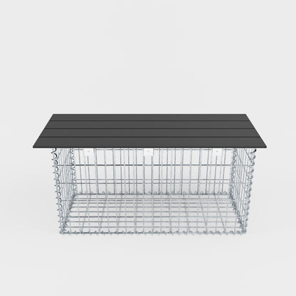 Banco de jardim gabião espiral 105 x 50 x 40 cm - MW 5 x 10 cm, com capa reciclada em antracite