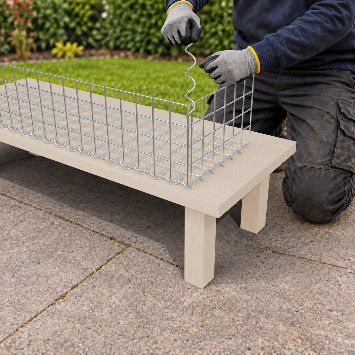 Gabion 100 cm x 20 cm x 30 cm (L x H x D), maskestørrelse 5 cm x 5 cm, spiral