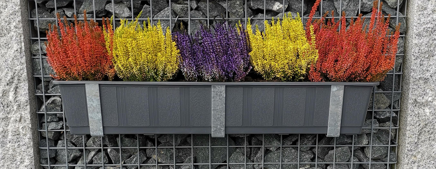 Galvaniserede blomsterkasseholdere i sæt af 3 til gabioner MW 5 x 5