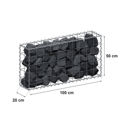 Gabion 100 cm x 50 cm x 20 cm (L x H x P), mailles 10 cm x 10 cm, spirale