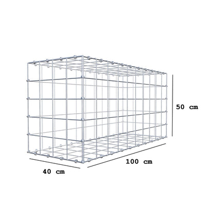 Schanskorf 100 cm x 50 cm x 40 cm (L x H x D), maaswijdte 10 x 10 cm, spiraalring
