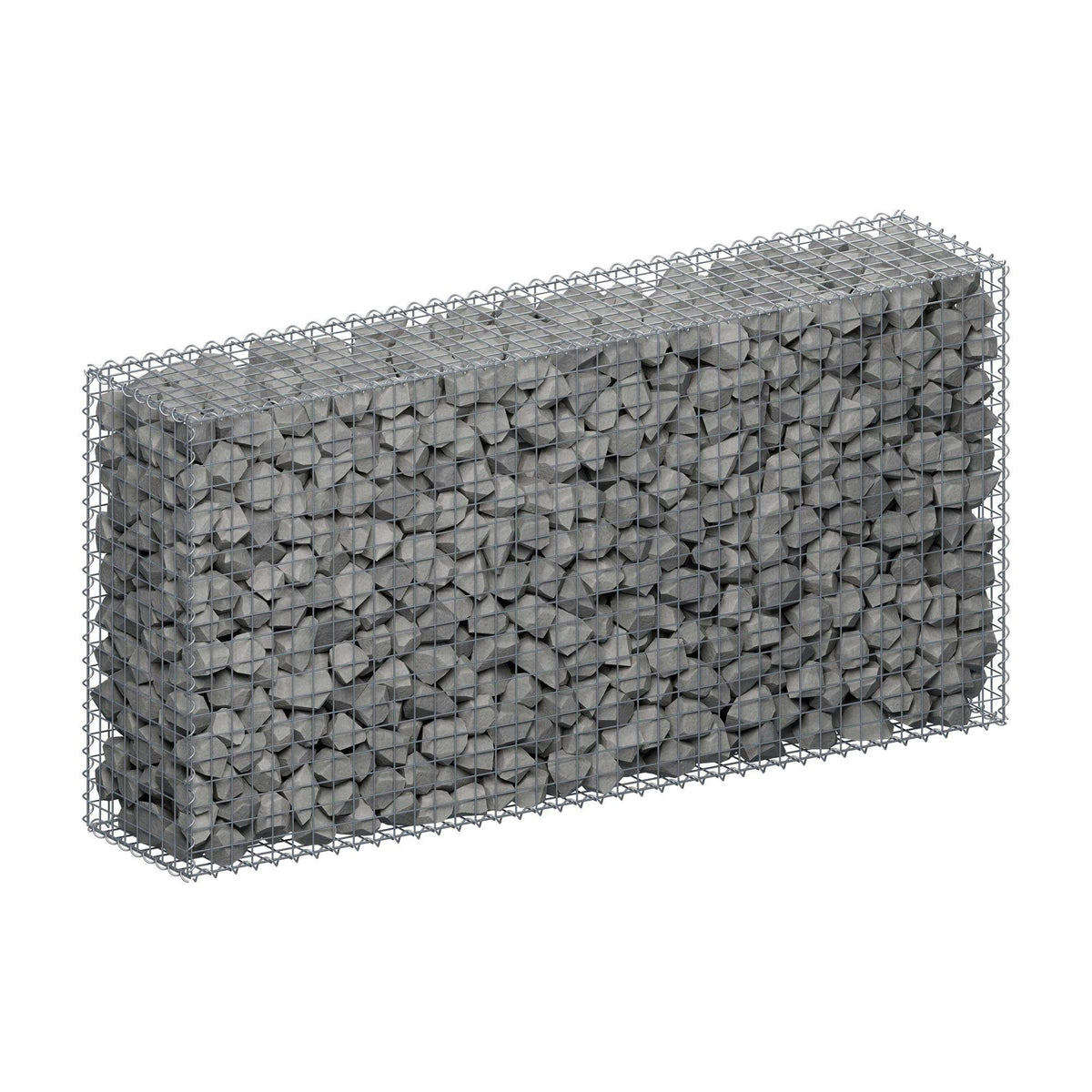 Gabione 200 cm x 100 cm x 40 cm (L x H x T), Maschenweite 5 cm x 5 cm, Spirale