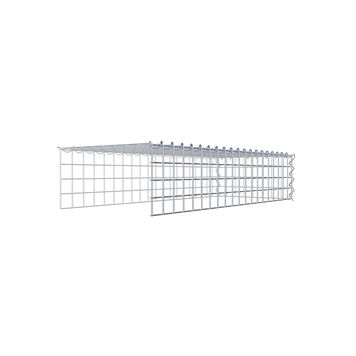 Add-on schanskorf type 4 100 cm x 20 cm x 40 cm (L x H x D), maaswijdte 5 cm x 5 cm, spiraalvormig
