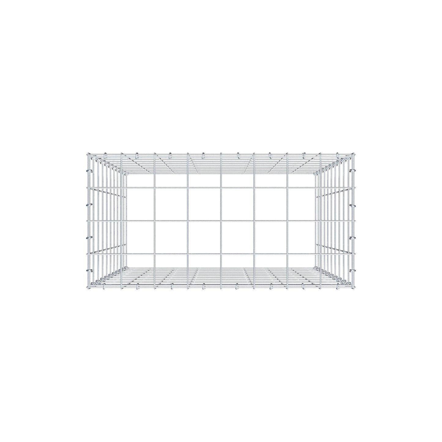 Type 3 oplegkorf 100 cm x 80 cm x 40 cm (L x H x D), maaswijdte 10 cm x 10 cm, C-ring