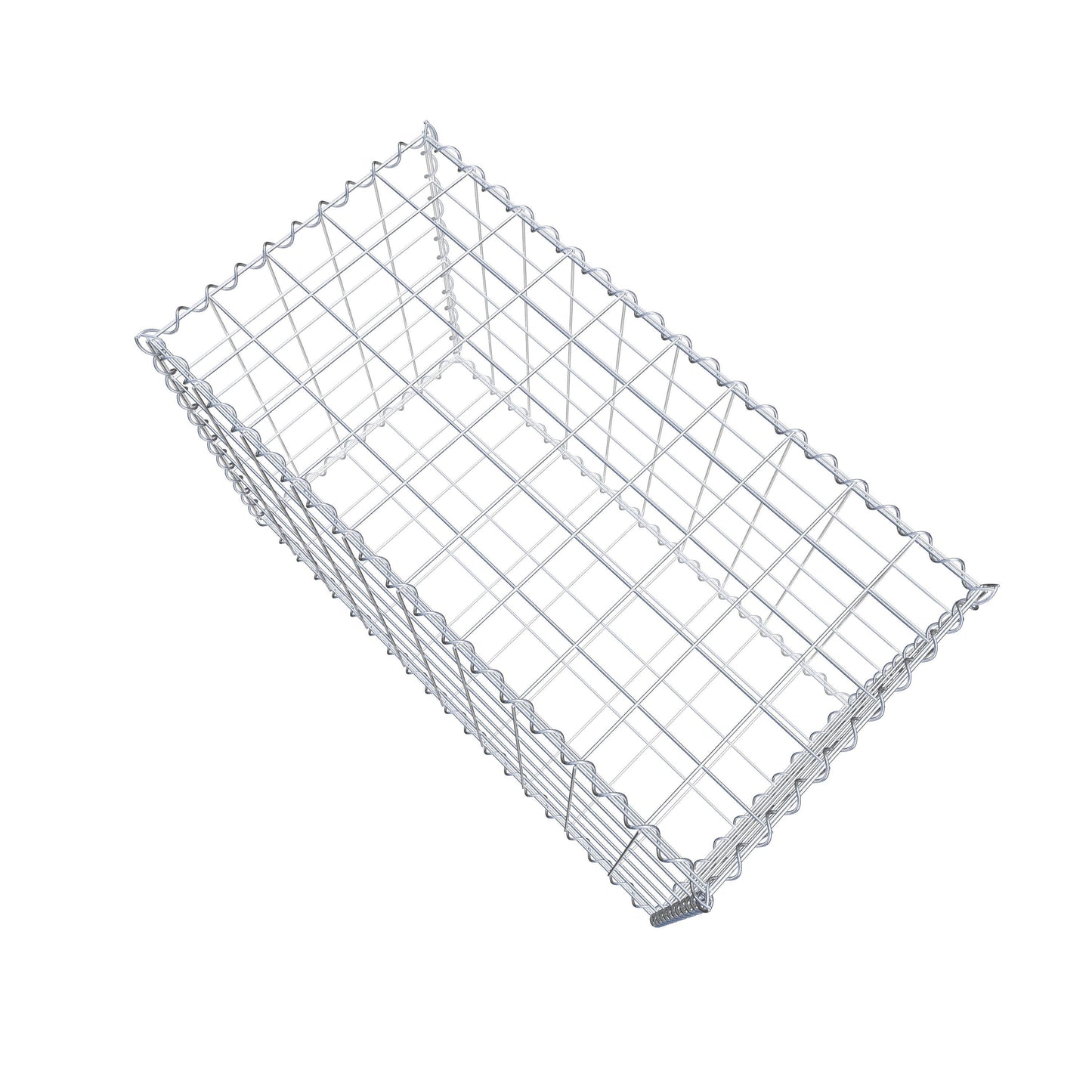 Schanskorf 100 cm x 60 cm x 50 cm (L x H x D), maaswijdte 10 cm x 10 cm, spiraalvormig